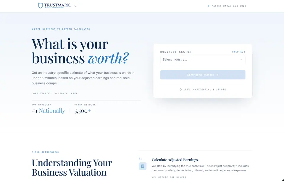Trustmark business valuation calculator
